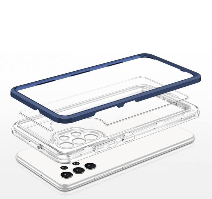 Actual product image Hurtel Clear 3in1 Case for Samsung Galaxy A72 4G Frame Gel Cover Blue (Samsung Galaxy A72)