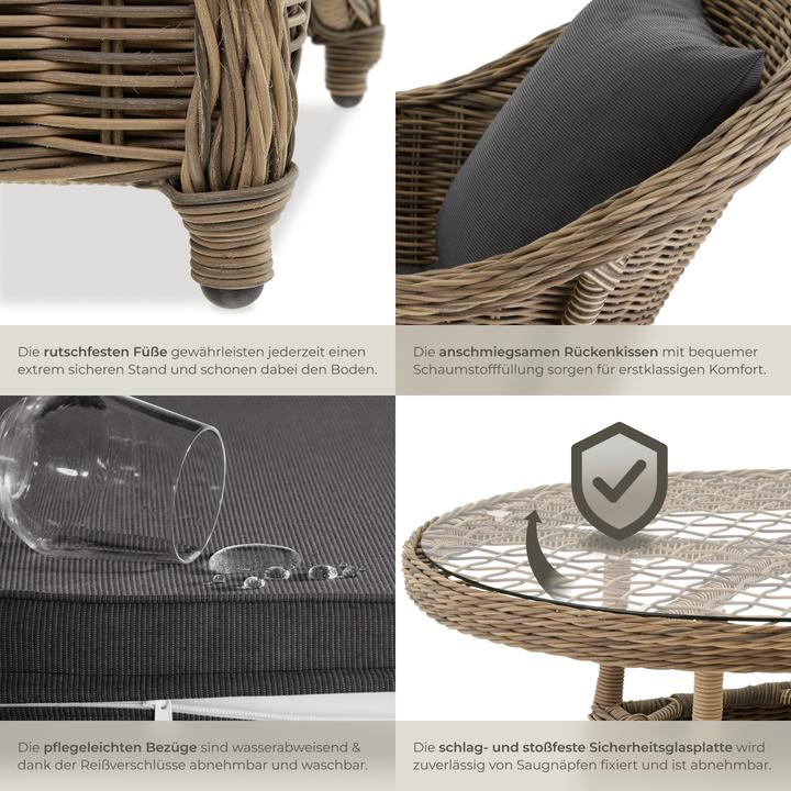 Image du produit tectake Salon de jardin ZURICH (91 x 73.50 cm)
