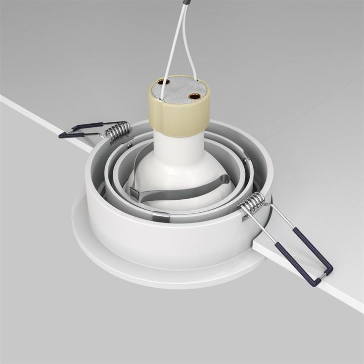Produktbild Maytoni Atom Downlight, Einbauleuchte GU10 hellgrau Ø92mm (940 lm, GU10)