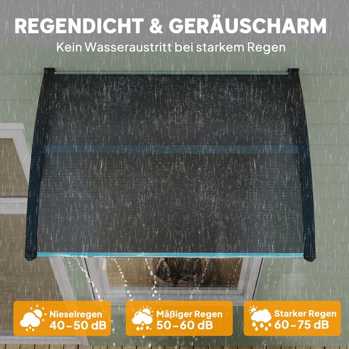 Image du produit Outsunny Vordach für Haustür Polycarbonat Schwarz