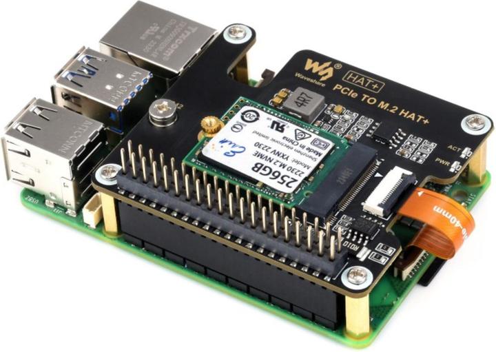 Image du produit WaveShare Adaptateur PCIe vers M.2 HAT SSD pour Raspberry Pi 5