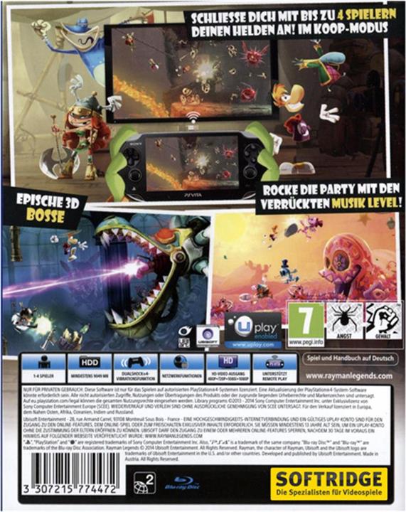 Produktbild Ubisoft PlayStation Hits: Rayman Legends (PS4, DE)