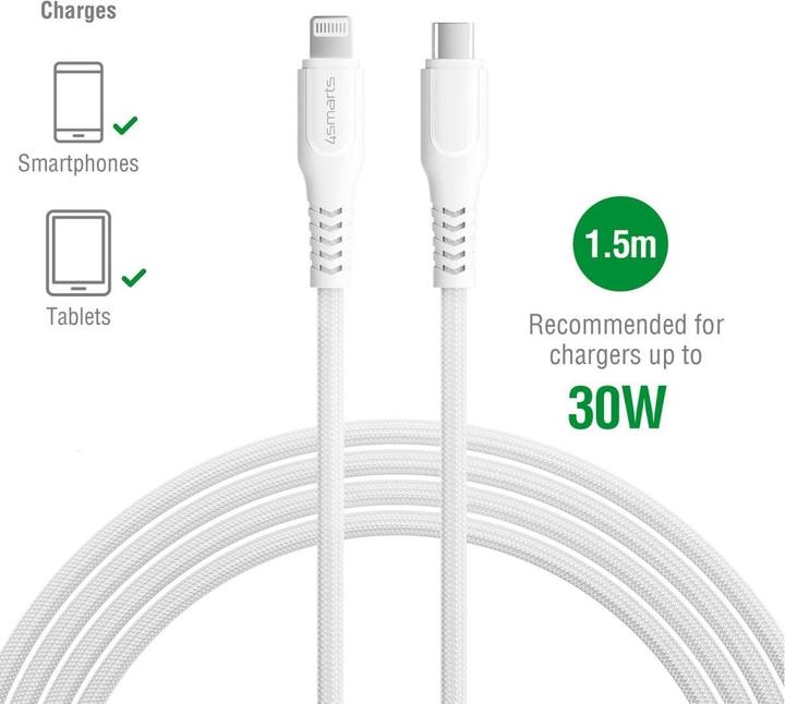 Actual product image 4smarts USB-C to Lightning Cable RapidCord (1.50 m, USB 2.0, 30 W)