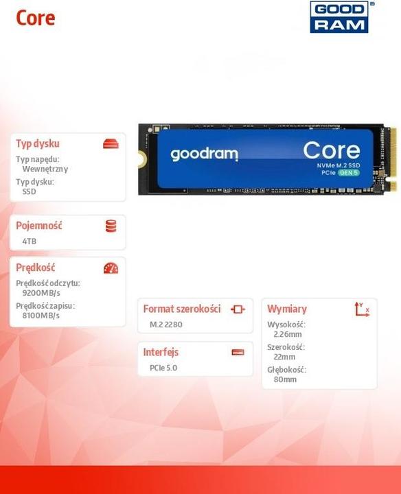 Actual product image Goodram SSDR-GRC01-4K0-80 (2000 GB, M.2 2280)