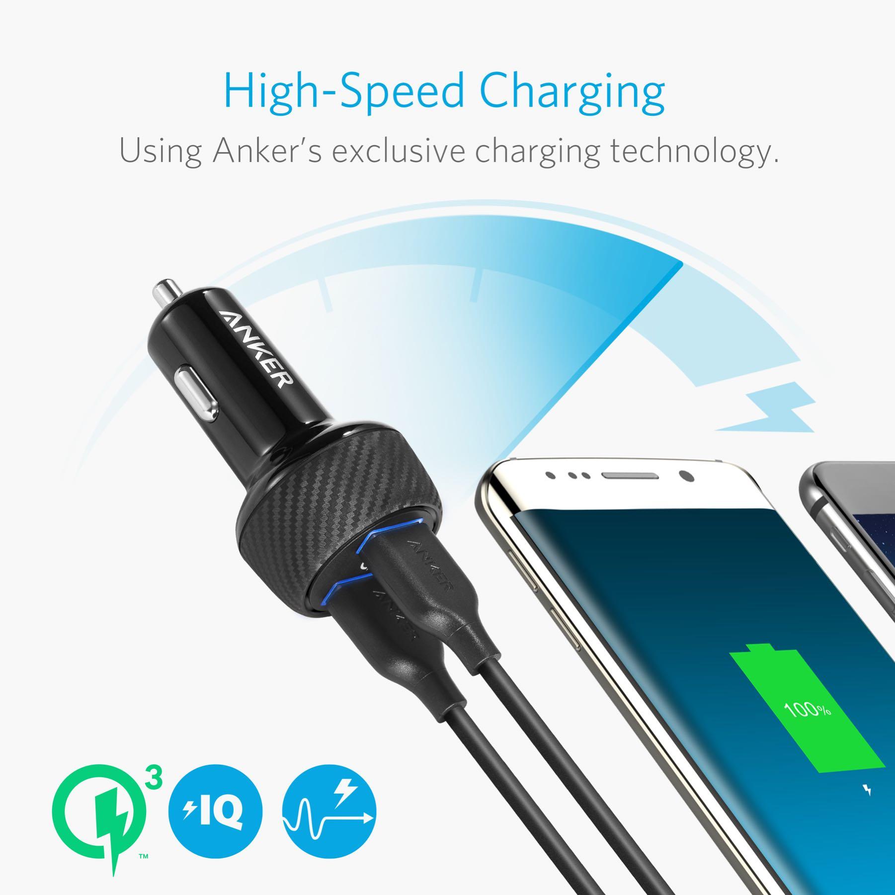 Thumbnail - Anker PowerDrive Speed, Auto Adapter, Schwarz