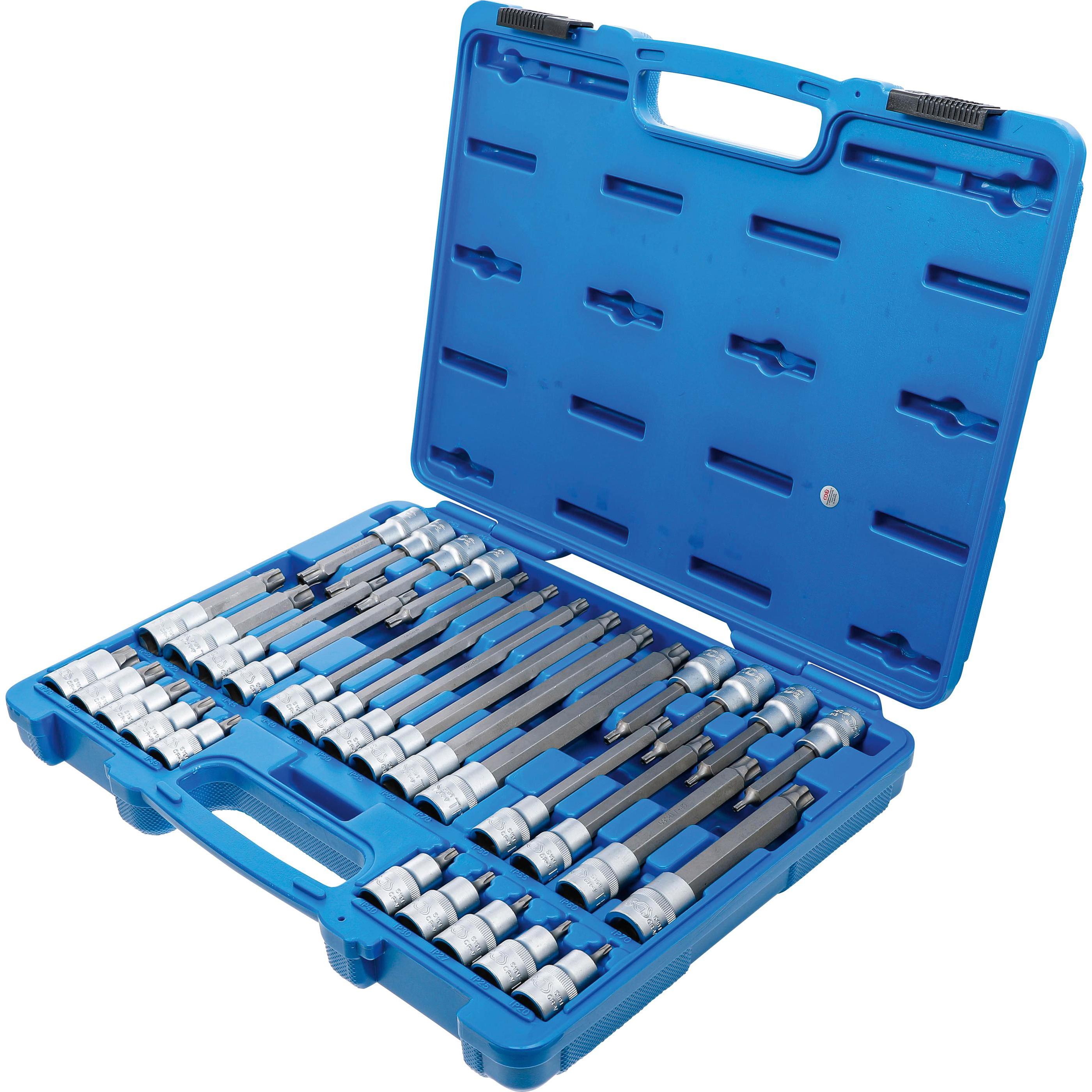 Thumbnail - BGS, Bits, Bit-Einsatz-Satz 12,5 mm (1/2") TPS-Profil (für Torx Plus) mit Bohrung TPS20 - TPS70 32-tlg. (T20 - T70)