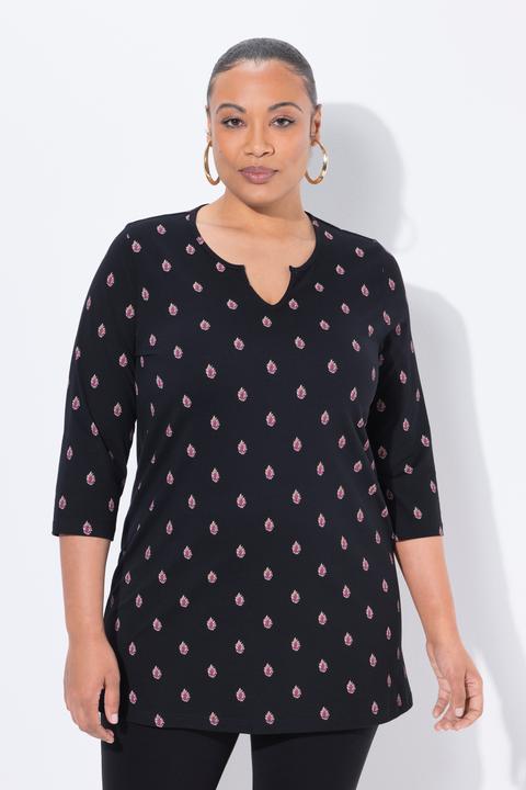 Actual product image Ulla Popken Minimal Print Empire Knit Tunic (54)