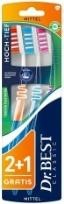 Actual product image Dr.Best Dr Best, a range of toothbrushes, soft, medium and hard, 3 pieces (Medium, 3 x)