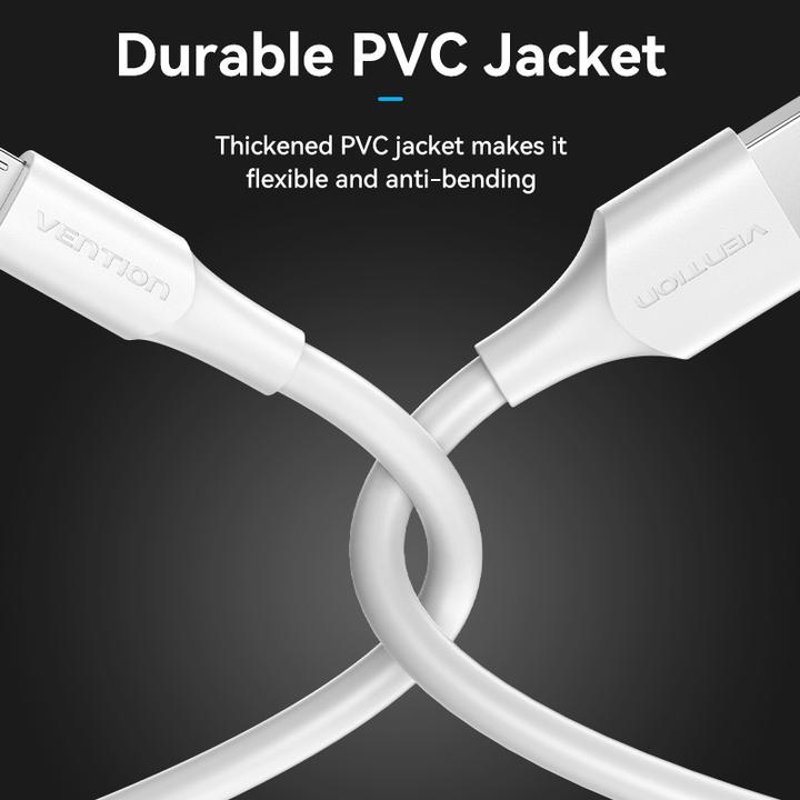 Produktbild Vention USB 2.0 Male to Micro-B Male 2A 1m CTIWF (white) (1 m, USB 2.0, 60 W)