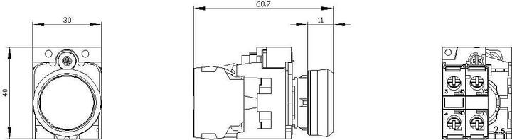 Produktbild Siemens Illuminated pushbutton, 22mm, white