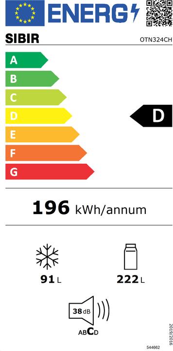 Label énergétique Sibir OTN32010CH (300 l)