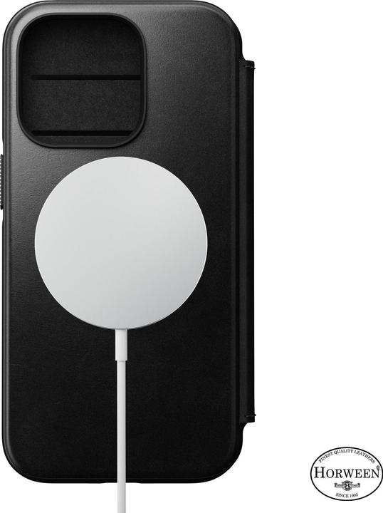 Actual product image Nomad Modern Horween Leather Folio iPhone 14 Pro Black (Apple iPhone 14 Pro)