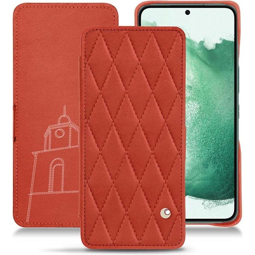 Noreve Lederschutzhülle horizontal (Samsung Galaxy S22+ 5G), Smartphone Hülle, Orange