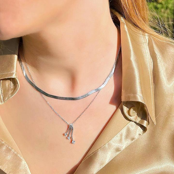 Immagine prodotto Candy Collana a spina di pesce M, Argento 925 (Argento 925, 42 cm)