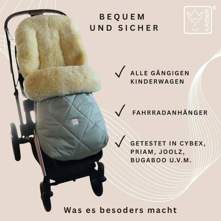 Actual product image Kaiser Baby Kaiser Lammfell Fusssack Coosy, salbei green/grey