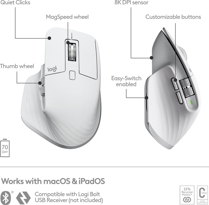 Produktbild Logitech MX Master 3S for Mac (Kabellos)