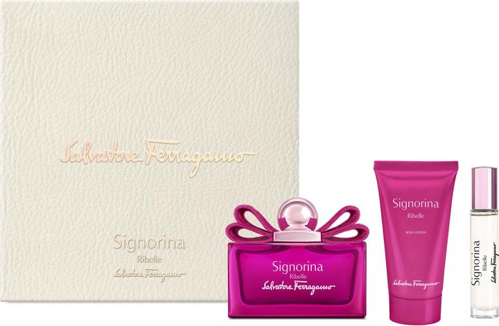 Produktbild Salvatore Ferragamo Signorina Ribelle 100ml EDP 10ml EDP 50ml Body Lotion - Pack of 3 (Eau de Parfum, 100 ml)
