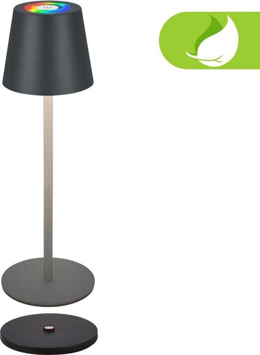 Actual product image Briloner Accu LED table lamp with charging dock, RGB, stepless dimmable (300 lm)