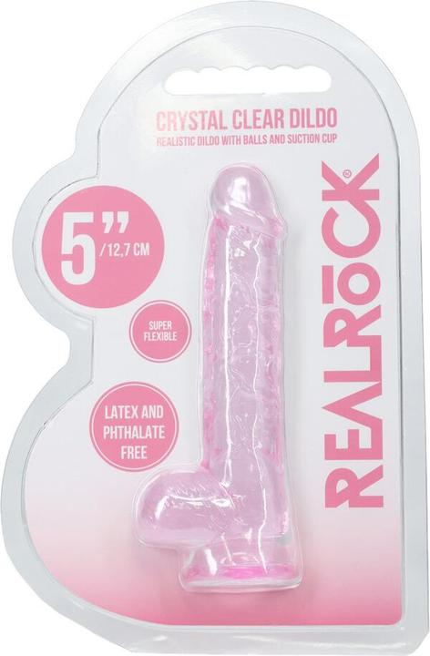 Produktbild RealRock Realistic Dildo with Balls - 5 / 12,7 cm - Pink