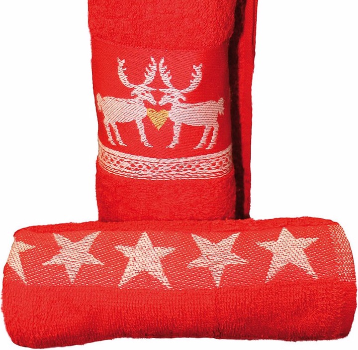 Produktbild Casativo 2-tlg. Handtuch-Set Rentier & Sterne, Baumwolle, 60 x 100cm, 40 x 60cm