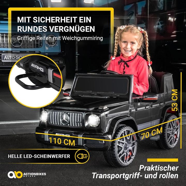 Produktbild Actionbikes Motors Kinder-Elektroauto Mercedes AMG G63 W463 Kinderauto Kinderfahrzeug Elektro SUV (Schwarz) (12 V)