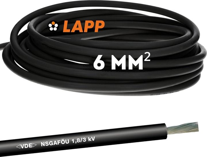 Produktbild Lapp 10m 1600303 NSGAFÖU 1 x 6 mm² Schwarz I Flexibeles Kabel mit Gummi-Isolierung (10 m)