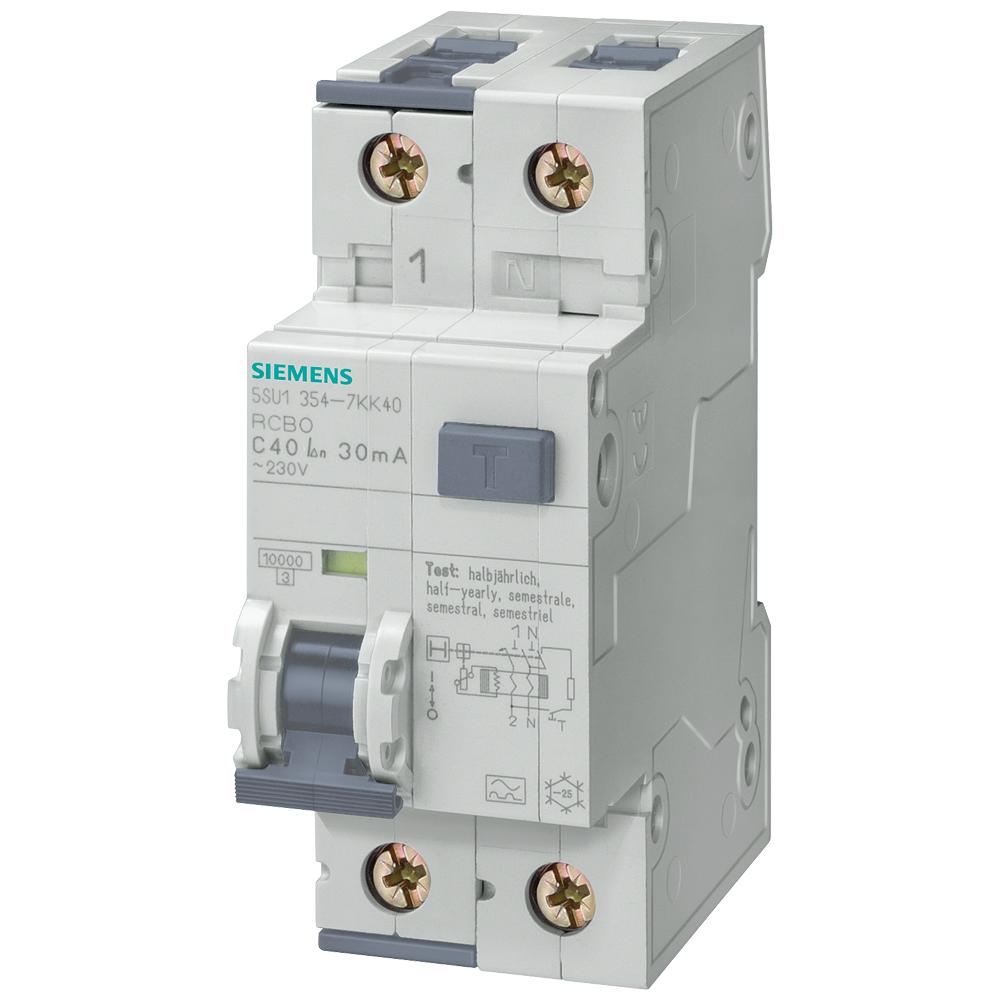 Siemens, Schutzschalter, RCBO type A 30mA, 10kA, 1+N-pole B 10A