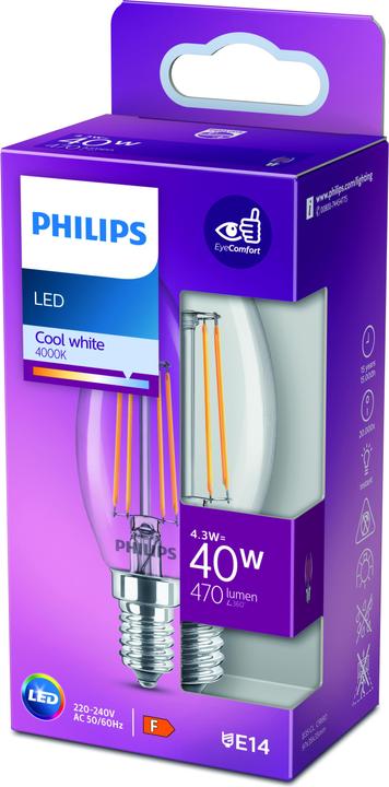 Actual product image Philips Lamp 4.3 W (40 W) E14 Neutral white (E14, 470 lm, 1x)