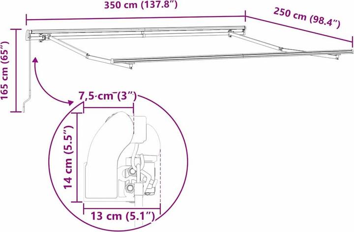 Immagine prodotto VidaXL Protezione solare per il patio (2.50 m)