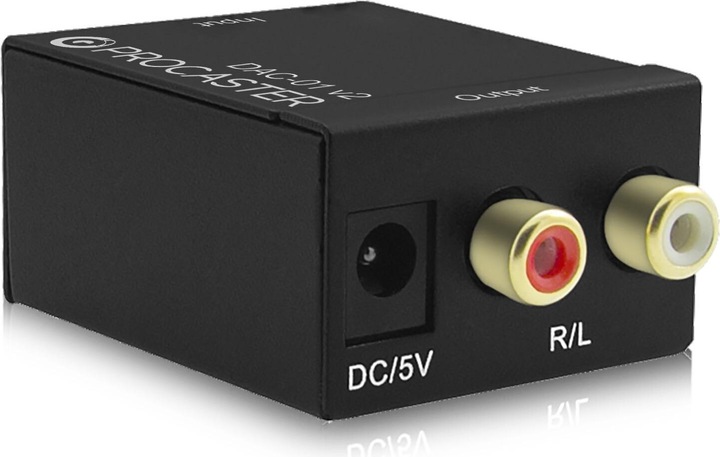 Vestel ProCaster DAC-01 v2 -D/A-muunnin, S/PDIF -> stereo RCA
