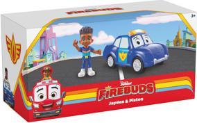 Produktbild Spin Master Disney Junior Firebuds, Jayden und Piston, Actionfigur und Spielzeugpolizeiauto mit interaktiver Aug