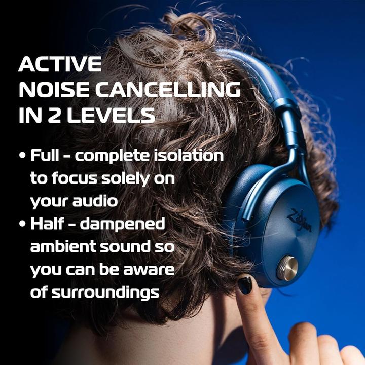 Actual product image Zildjian Over-Ear-Kopfhörer ALCHEM-E Perfect Tune Blau (ANC, 45 h, Cable, Wireless)