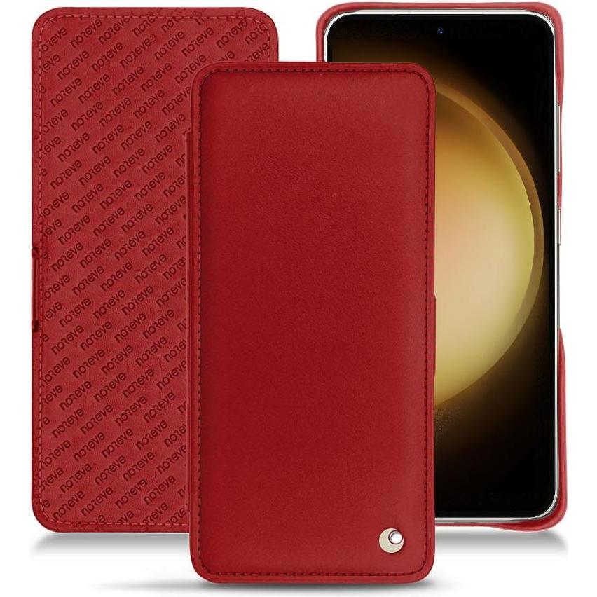 Noreve Lederschutzhülle horizontal (Samsung Galaxy S23+), Smartphone Hülle, Rot
