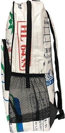 Image du produit Bekos Upcycling - Tagesrucksack aus recycelten Fischfuttersäcke weiss / blau