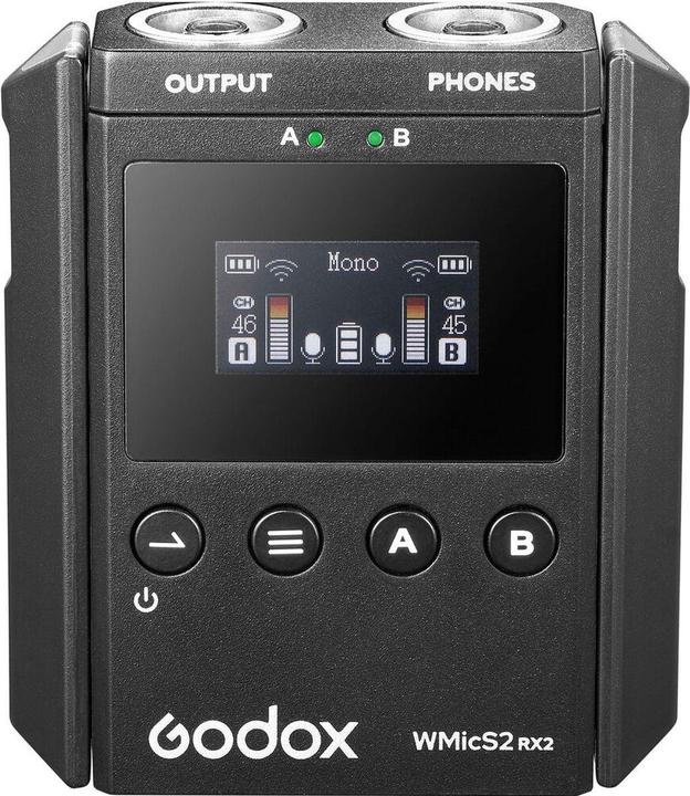 Actual product image Godox WMicS2 Kit 2 UHF Wireless Microphone System