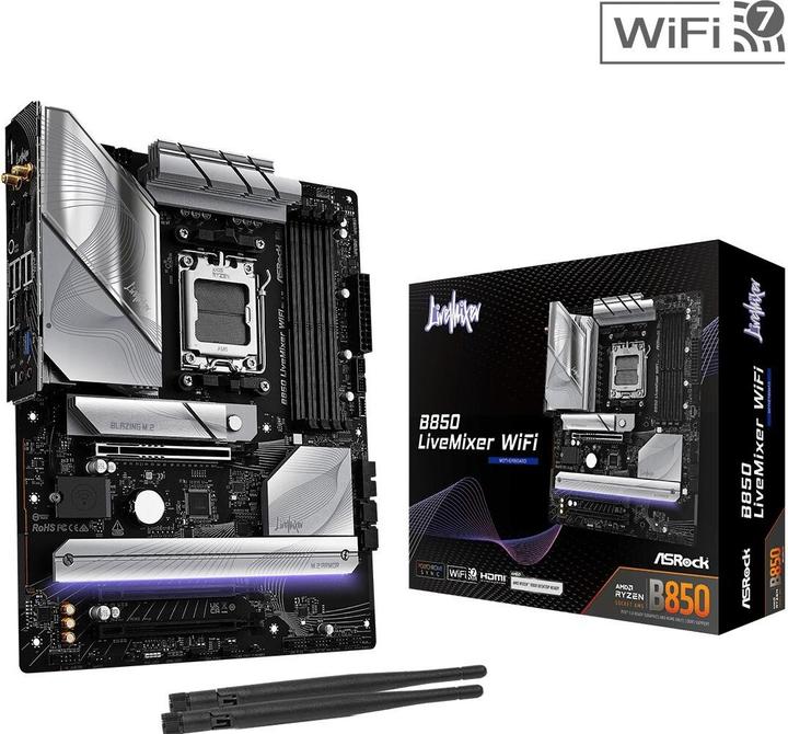 Actual product image AsRock B850 LiveMixer WiFi (AM5, AMD B850, ATX)
