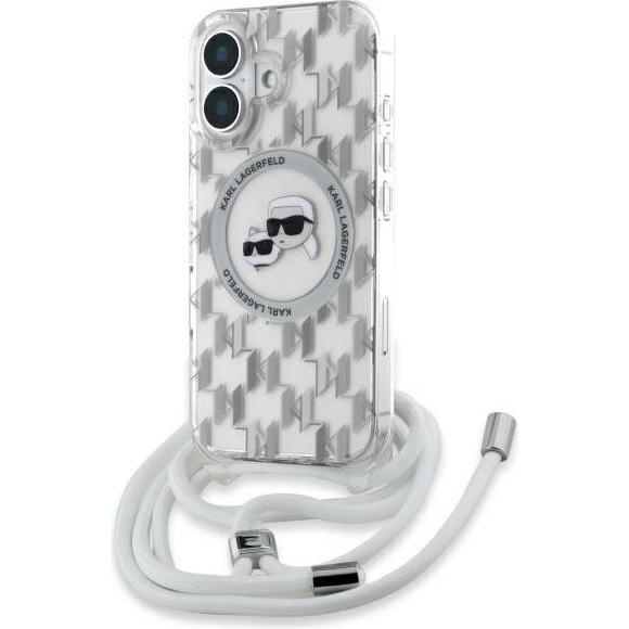 Thumbnail - Karl Lagerfeld KLHMP16SHCKCKLCT iPhone 16 6.1" transparent hardcase IML Crossbody Monogram Karl & (Apple iPhone 16), Sma...