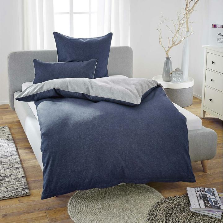 Produktbild Biberna Melange Flanell Wendebettwäsche 840500 (Duvetbezug, 155 x 220 cm, 80 x 80 cm)