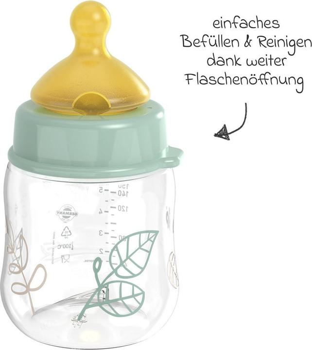 Produktbild NIP Babyflaschen PP-Flasche Cherry Green 150 ml + Latex-Trinksauger (150 ml)