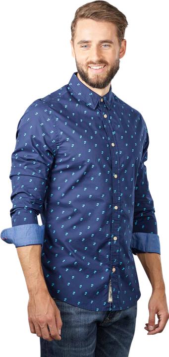 Actual product image Scotch & Soda Ditsy Printed Poplin Shirt Long Sleeve Blue (L)
