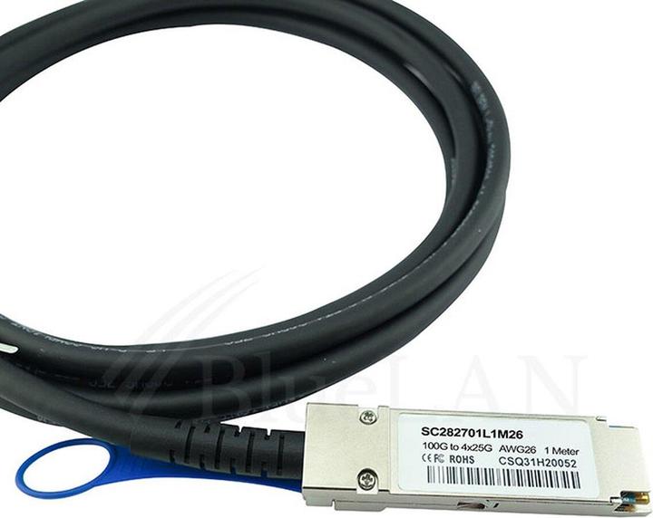 Actual product image CBO Radware QSFP28-4SFP28-DAC-3M Compatible BlueLAN QSFP28 DAC SC282701L3M26