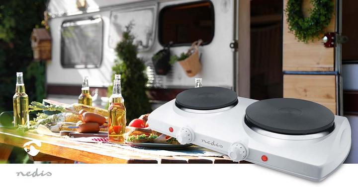 Actual product image Nedis Electric hot plate | cooking zone: 2 | 2300 W | overheating protection | white
