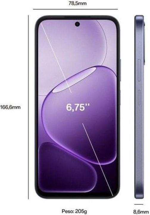 Actual product image OPPO A6x 128GB Blauw 5G (128 GB, Blue, Ice Blue, 6.75", Dual SIM, 5G)