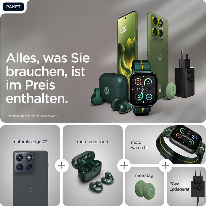Produktbild Motorola Edge 70 (512 GB, Pantone Gadget Gray, 6.70", SIM + eSIM, 5G)