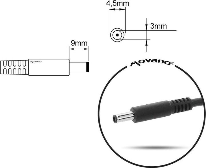 Produktbild Mitsu notebook charger 19.5v 3.34a 4.5x3.0 pin - dell (65 W)