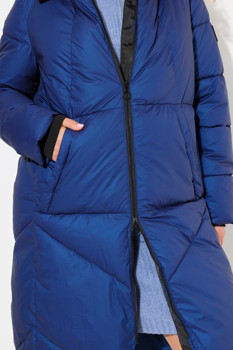 Image du produit Ulla Popken Manteau matelassé, capuche et cordon de serrage, poignets coupe-vent. Coupe évasée. (42, 44)