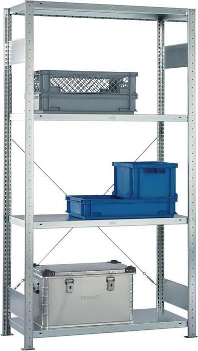 Actual product image Metabo Boltless shelving H2000xW1000xD400mm Basic shelving galvanised 2 frames, 4 shelves