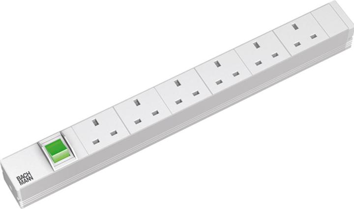 Produktbild Bachmann Stromverteilungseinheit (Rack - einbaufähig) - Wechselstrom 240 V - Ausgangsansc (6 x, CEE 7/3, BS 1363, 2 m)
