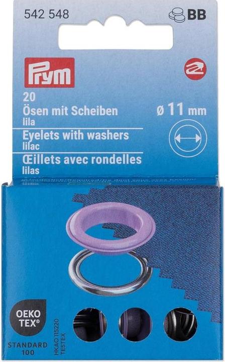 Immagine prodotto Prym Occhielli con dischi MS, colore viola-argento 11 mm, 20 pezzi.
