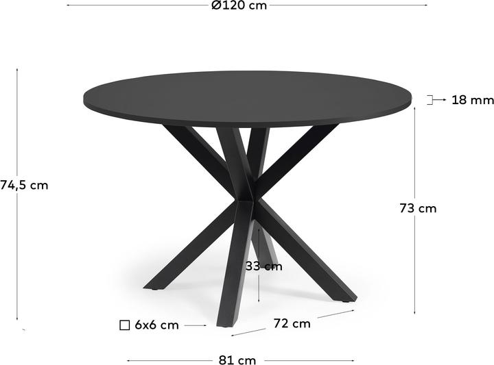 Produktbild Kave Home Argo (120 x 120 x 74.5 cm)
